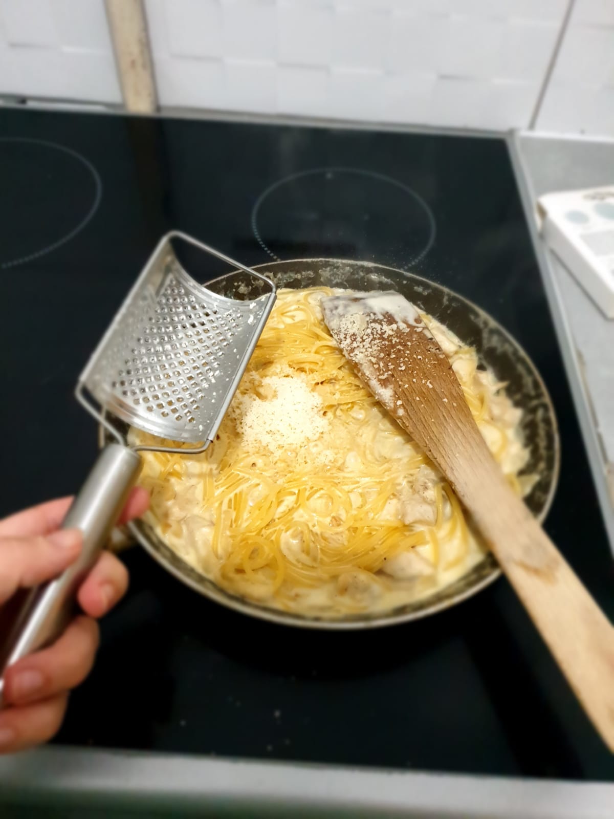 pasta alfredo - receta - pollo